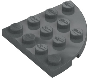 LEGO Dunkles Steingrau Platte 4 x 4 Rund Ecke (30565)