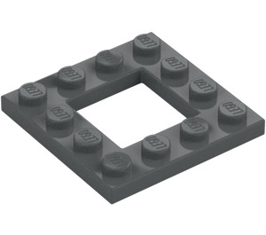 LEGO Grigio pietra scuro Piastra 4 x 4 con 2 x 2 Open Centro (64799)