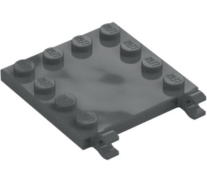 LEGO Mørk steingrå Plate 4 x 4 med Clips (Ingen gap i klips) (11399)