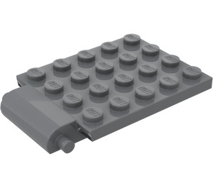LEGO Donker Steengrijs Plaat 4 x 5 Trap Deur Gebogen scharnier (30042)