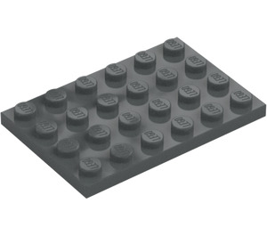 LEGO Mørk stengrå Plade 4 x 6 (3032)