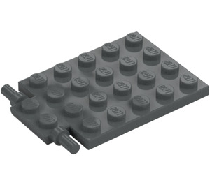 LEGO Donker steengrijs Plaat 4 x 6 Trap Deur Plat scharnier (92099)