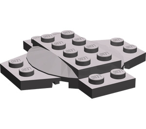 LEGO Dark Stone Gray Plate 6 x 6 x 0.667 Cross with Dome (30303)