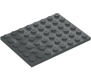 LEGO Mørk stengrå Plade 6 x 8 (3036)