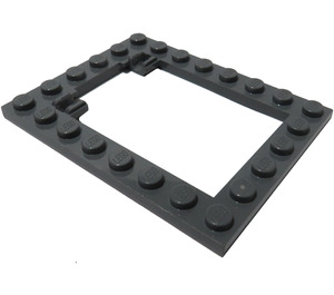 LEGO Dark Stone Gray Plate 6 x 8 Trap Door Frame Flush Pin Holders (92107)