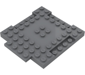 LEGO Tmavě kamenná šedá Deska 8 x 8 x 0.7 s Cutouts a Ledge (15624)