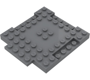 LEGO Dark Stone Gray Plate 8 x 8 x 0.7 with Cutouts and Ledge (15624)
