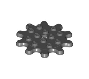 LEGO Dark Stone Gray Plate Round 4 x 4 with 10 Gear Teeth (35443)