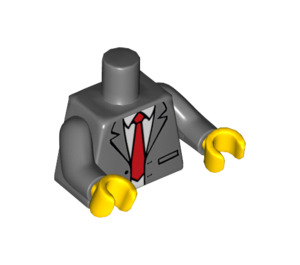 LEGO Tmavě kamenná šedá President Business Minifigurka Trup (973 / 88585)