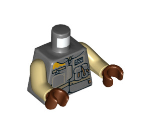 LEGO Dark Stone Gray Rebel Trooper (Lieutenant Sefla) Minifig Torso (973 / 76382)