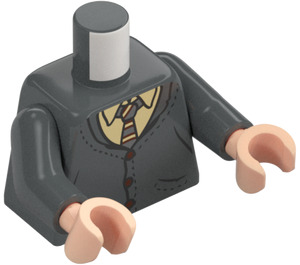 LEGO Gris piedra oscuro Remus Lupin con Gris Cardigan Minifigura Torso (973 / 76382)