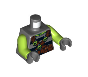 LEGO Mørk stengrå Retox Minifig Torso (973 / 76382)