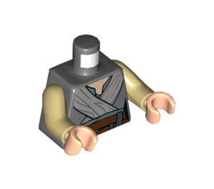 LEGO Mørk stengrå Rey med Grå Robe Minifig Torso (973 / 76382)