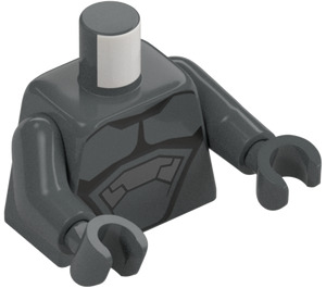 LEGO Mörk Stengrå Rhino med Axelrustning Minifigur Kropp (973 / 76382)