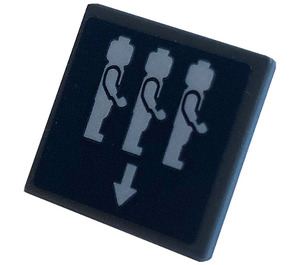 LEGO Dark Stone Gray Roadsign Clip-on 2 x 2 Square with Arrow, Minifigures Sticker with Open 'O' Clip (15210)