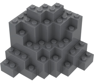 LEGO Dunkles Steingrau Felsen Panel (23996)