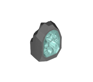 LEGO Dark Stone Gray Rock with Transparent Light Blue Crystal (49656)