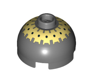 LEGO Dark Stone Gray Round Brick 2 x 2 Dome Top (Undetermined Stud) with Yellow Buzz Droid (52446)