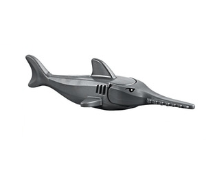 LEGO Donker steengrijs Sawfish with Gills and Black Eyes