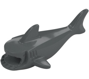 LEGO Dark Stone Gray Shark Body with Gills (14518)