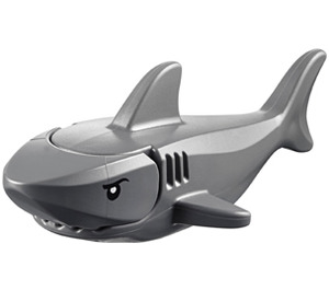 LEGO Тъмно каменно сиво Shark with Gills and Black Eyes with White Pupils