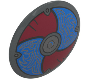 LEGO Dark Stone Gray Shield - Curved with Blue and Red (75902 / 104511)