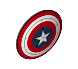 LEGO Dark Stone Gray Shield - Curved with Captain America Shield with Silver Highlights (75902)