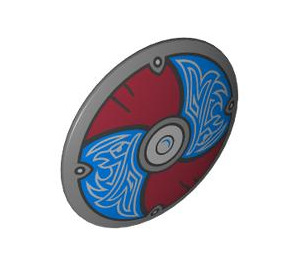 LEGO Dark Stone Gray Shield with Curved Face with Blue and Red (75902 / 104511)