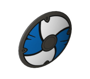 LEGO Dark Stone Gray Shield with Curved Face with Blue and White (68025 / 75902)