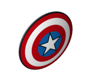LEGO Dark Stone Gray Shield with Curved Face with Captain America Shield (50695 / 75902)