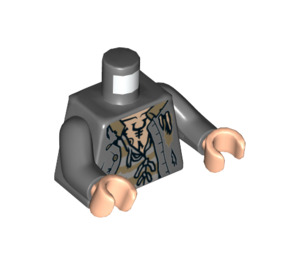 LEGO Gris piedra oscuro Sirius Negro Minifigura Torso (973 / 76382)