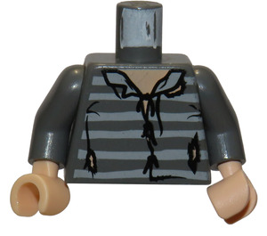 LEGO Donker steengrijs Sirius Zwart Torso met Dark Stone Armen en Licht Vleeskleur Handen (973)