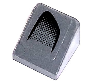 LEGO Grigio pietra scuro Pendenza 1 x 1 (31°) con Aria Vent Sinistra Lato Adesivo (35338)