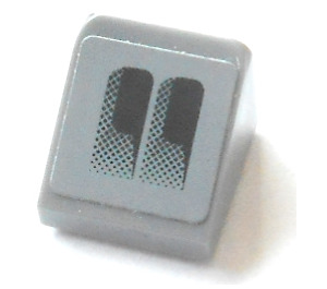 LEGO Dark Stone Gray Slope 1 x 1 (31°) with Exhaust Left Sticker (50746)