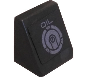 LEGO Dark Stone Gray Slope 1 x 1 (31°) with Oil Filling Cap Sticker (50746)