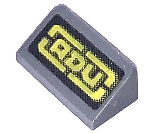 LEGO Dark Stone Gray Slope 1 x 2 (31°) with "ADU" Sticker (85984)