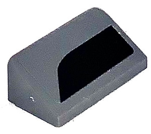 LEGO Gris pierre foncé Pente 1 x 2 (31°) avec Noir Décoration Droite Côté Autocollant (85984)