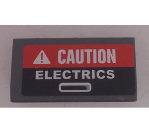 LEGO Grigio pietra scuro Pendenza 1 x 2 (31°) con 'CAUTION ELECTRICS' Adesivo (85984)