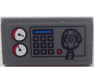 LEGO Dark Stone Gray Slope 1 x 2 (31°) with Control Panel 60023 Sticker (85984)