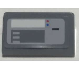 LEGO Dark Stone Gray Slope 1 x 2 (31°) with Control Panel Sticker (85984)