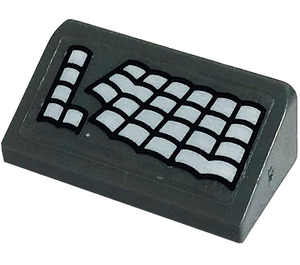 LEGO Dunkles Steingrau Steigung 1 x 2 (31°) mit Keyboard Aufkleber (85984)