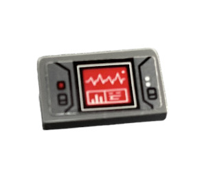 LEGO Dark Stone Gray Slope 1 x 2 (31°) with Red Heart Monitor Sticker (85984)