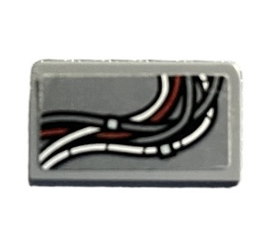 LEGO Dark Stone Gray Slope 1 x 2 (31°) with Wire Bundle (Model Right) Sticker (85984)