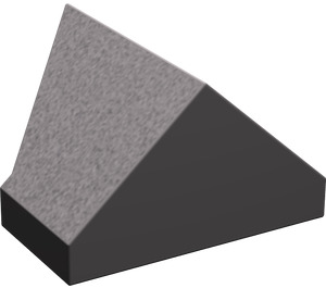 LEGO Dark Stone Gray Slope 1 x 2 (45°) Double / Inverted with Open Bottom (3049)