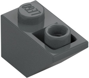 LEGO Dark Stone Gray Slope 1 x 2 (45°) Inverted (3665)