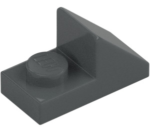 LEGO Dark Stone Gray Slope 1 x 2 (45°) with Plate (15672 / 92946)