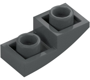 LEGO Dark Stone Gray Slope 1 x 2 Curved Inverted (24201)