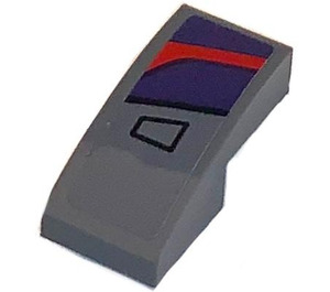 LEGO Dark Stone Gray Slope 1 x 2 Curved with Part of Zurg's Left Arm Sticker (11477)