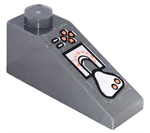 LEGO Dark Stone Gray Slope 1 x 3 (25°) with Controllers Sticker (4286)