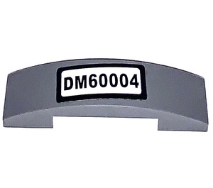 LEGO Dark Stone Gray Slope 1 x 4 Curved Double with 'DM60004' Sticker (93273)
